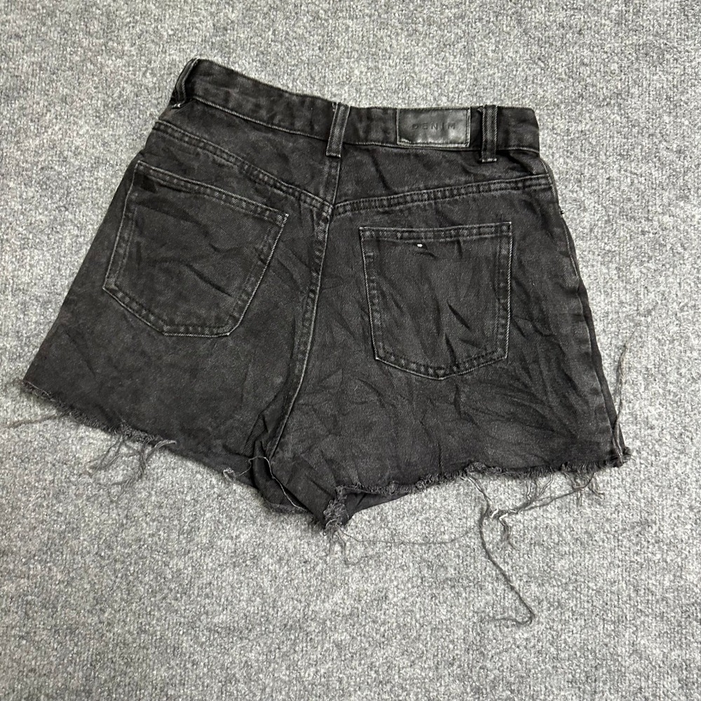 Glassons Denim Shorts Womens Size 8 Black High Waisted Frayed Hem Casual Summer - Picture 6 of 7